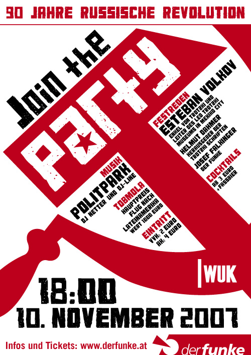 Join the party! 90 Jahre Oktoberrevolution: Ein Grund zum Diskutieren und zum FEIERN!