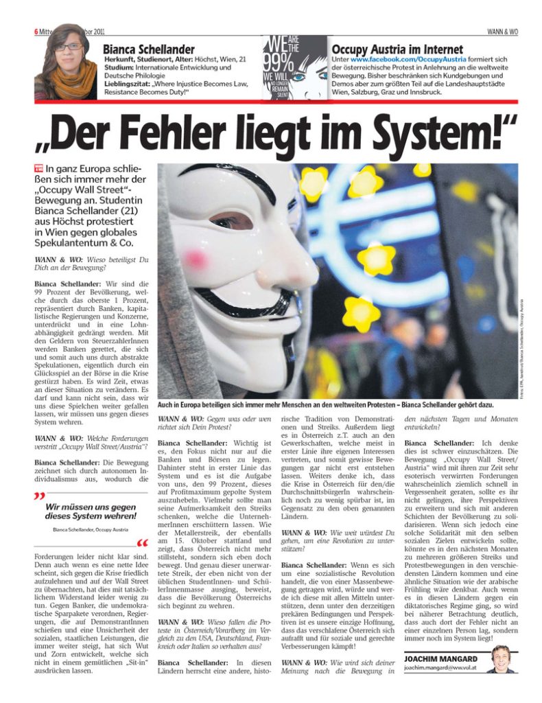 Interview zur Occupy-Bewegung: Der Fehler liegt im System!