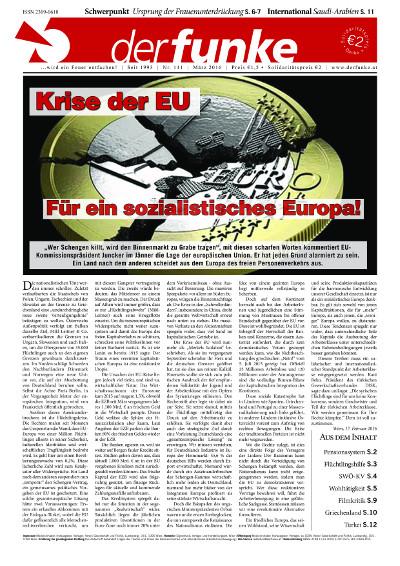 Krise der EU – Für ein sozialistisches Europa! (Editorial Funke Nr. 141)