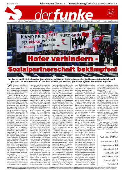 Hofer verhindern – Sozialpartnerschaft bekämpfen! (Editorial Funke Nr. 143)