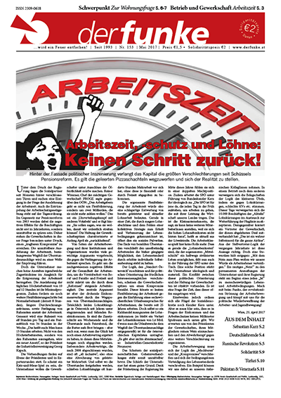 Arbeitszeit, -schutz und Löhne: Keinen Schritt zurück! (Editorial Funke Nr. 153)
