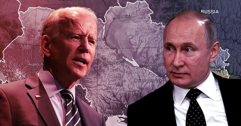Russia Ukraine tension Biden and Putin map