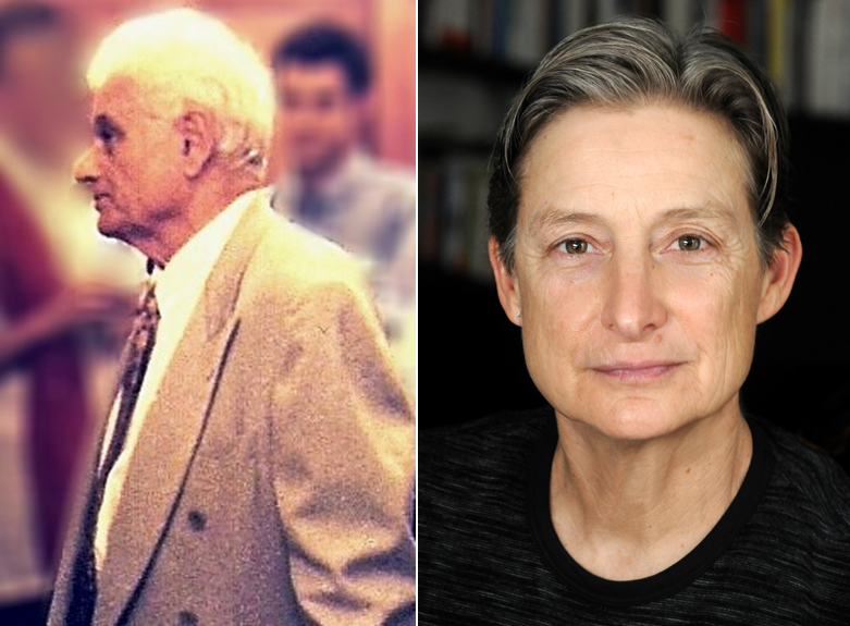 Jacques Derrida (1930-2004), links, und Judith Butler (geb. 1956), rechts, finden, dass Sprache ein Konstrukt und niemals Ausdruck einer objektiven Realität ist.