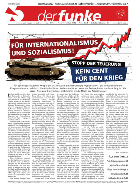 Stopp der Teuerung – Kein Cent für den Krieg – Für Internationalismus und Sozialismus! (Funke Nr. 203)