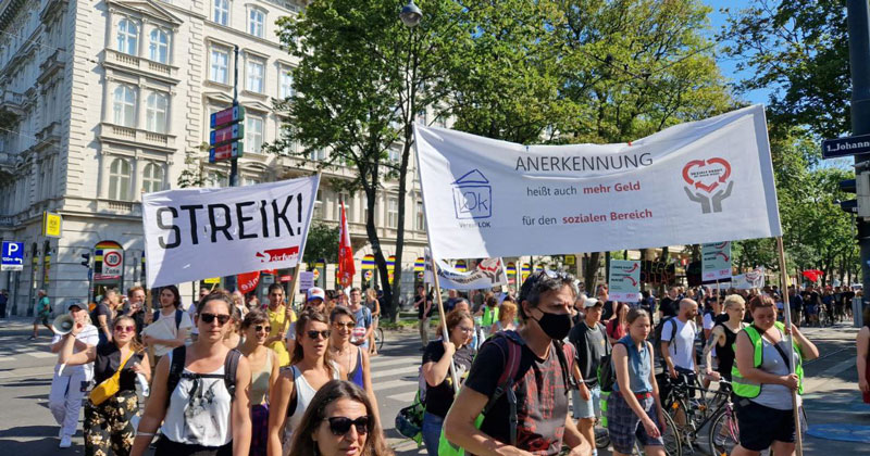 Sozialbereich: Wiener Betriebsräte streikbereit und für einen Kampf um +750€