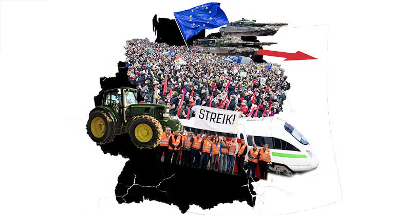 Deutschland: Traktorendemos, Menschenketten, Streiks