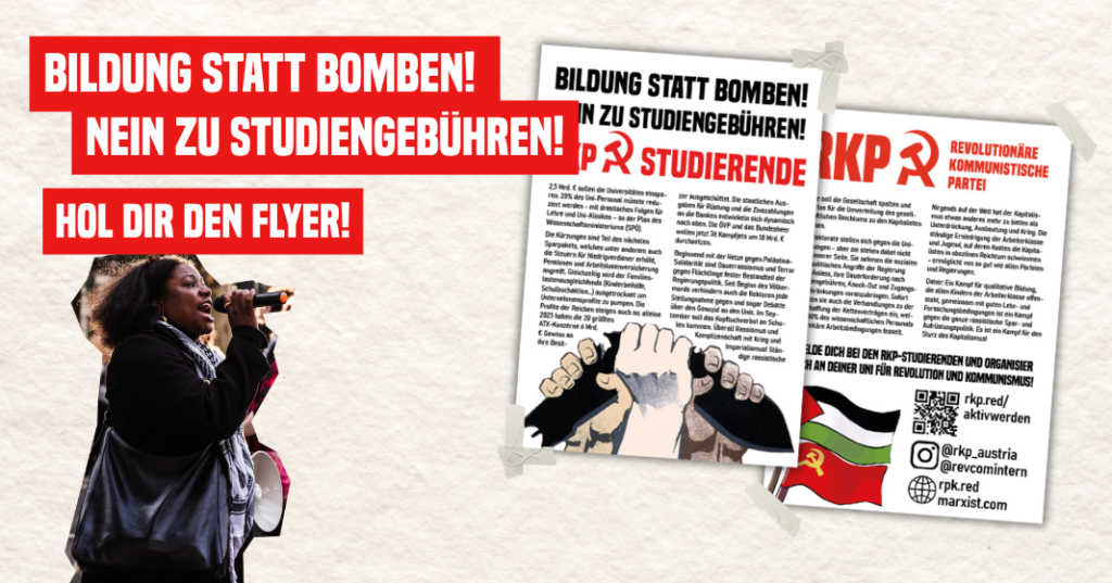 Flyer: Bildung statt Bomben – Nein zu Studiengebühren